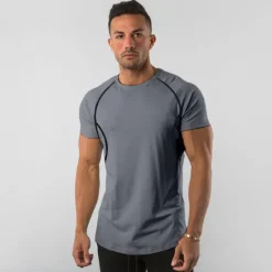 Sale OUKU Men's T Shirt Short Sleeve Crew Neck Summer Plain Sports Fashion Lightweight Vacation Casual Holiday Black White Blue Top Tee for Men