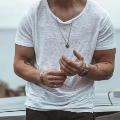 Discount OUKU Men's T Shirt Short Sleeve Crew Neck Summer Plain Fashion Classic Comfortable Crewneck Street Casual Sports Black White Blue Top Tee for Men