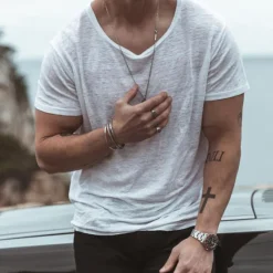 Discount OUKU Men's T Shirt Short Sleeve Crew Neck Summer Plain Fashion Classic Comfortable Crewneck Street Casual Sports Black White Blue Top Tee for Men