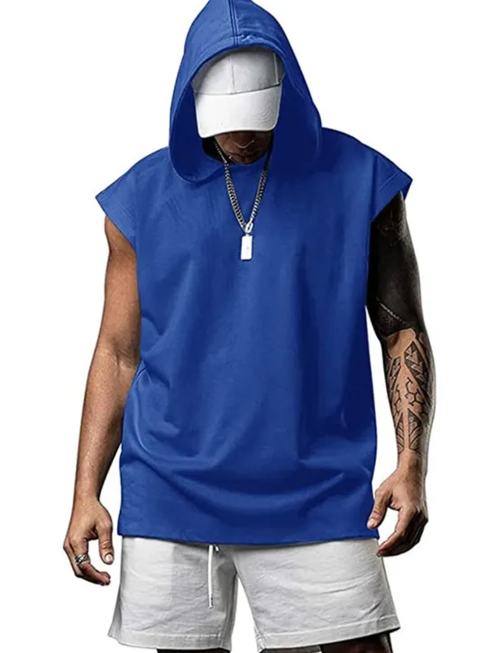 Best OUKU Men's T Shirt Tank Top Hoodie Short Sleeve Hooded Summer Plain Fashion Classic Casual Outdoor Street Casual Black White Army Green Top Tee for Men