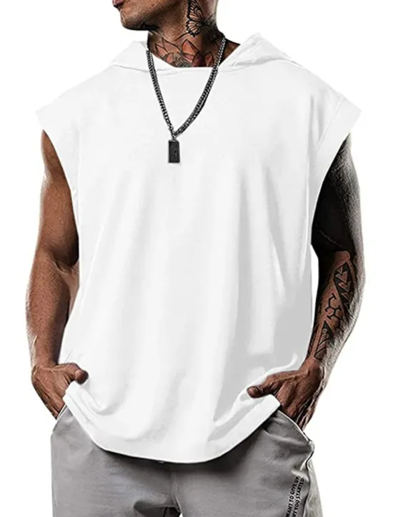 Best OUKU Men's T Shirt Tank Top Hoodie Short Sleeve Hooded Summer Plain Fashion Classic Casual Outdoor Street Casual Black White Army Green Top Tee for Men