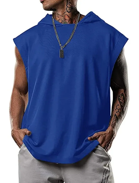 Best OUKU Men's T Shirt Tank Top Hoodie Short Sleeve Hooded Summer Plain Fashion Classic Casual Outdoor Street Casual Black White Army Green Top Tee for Men
