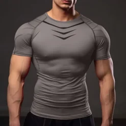 Online OUKU Men's T shirt Tee Gym Shirt Sports T-Shirt Crew Neck Short Sleeve Sports & Outdoor Vacation Casual Daily Gym Quick dry Breathable Plain Black Red Activewear Fashion Basic