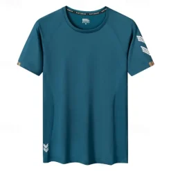Hot OUKU Men's T shirt Tee Gym Shirt Sports T-Shirt Crew Neck Short Sleeve Sports & Outdoor Vacation Casual Daily Gym Quick dry Breathable Plain Black White Activewear Fashion Basic