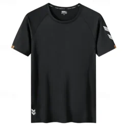 Hot OUKU Men's T shirt Tee Gym Shirt Sports T-Shirt Crew Neck Short Sleeve Sports & Outdoor Vacation Casual Daily Gym Quick dry Breathable Plain Black White Activewear Fashion Basic