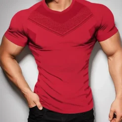 Outlet OUKU Men's T shirt Tee Gym Shirt Fitness Tops Crew Neck Short Sleeve Sport Casual Daily Gym Quick dry Breathable Soft Color Block Black Yellow Activewear Fashion Basic