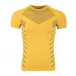 Outlet OUKU Men's T shirt Tee Gym Shirt Fitness Tops Crew Neck Short Sleeve Sport Casual Daily Gym Quick dry Breathable Soft Color Block Black Yellow Activewear Fashion Basic