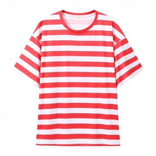 Outlet OUKU Men's T Shirt Tee Short Sleeve Shirt Tee Top Short Sleeve Crew Neck Spring & Summer Striped Fashion Designer Basic Vacation Street Going out Black Yellow Red Top Tee for Men