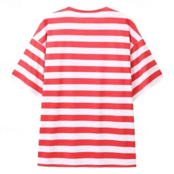 Outlet OUKU Men's T Shirt Tee Short Sleeve Shirt Tee Top Short Sleeve Crew Neck Spring & Summer Striped Fashion Designer Basic Vacation Street Going out Black Yellow Red Top Tee for Men