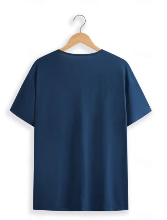 Sale OUKU Men's T Shirt Tee Top Long Sleeve V Neck Spring & Summer Plain Fashion Designer Basic Lace up Vacation Street Going out Black Blue Green Top Tee for Men
