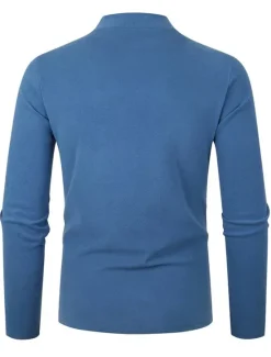 OUKU Men's T Shirt Tee Top Long Sleeve Shirt Long Sleeve Turtleneck Summer Plain Fashion Designer Basic Vacation Street Going out Black Navy Blue Blue Top Tee for Men
