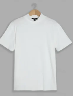 Discount OUKU Men's T Shirt Tee Top Mock Turtleneck Short Sleeves Turtleneck Summer Plain Designer Basic Modern Contemporary Vacation Street Going out Wine Black White Top Tee for Men