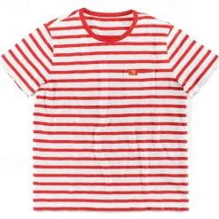 OUKU Men's T Shirt Tee Top Short Sleeves Crew Neck Summer Striped Fashion Designer Basic Front Pocket Vacation Street Going out Black Red Navy Blue Top Tee for Men