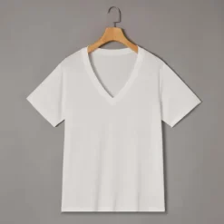 Outlet OUKU Men's T Shirt Tee Top Short Sleeves V Neck Summer Plain Designer Basic Modern Contemporary Classic Style Vacation Street Going out Black White Red Top Tee for Men