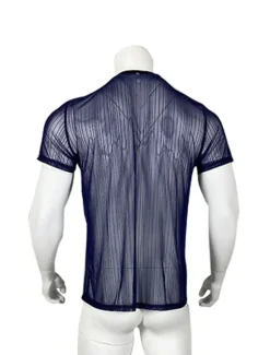 Clearance OUKU Men's T Shirt Tee Top Short Sleeves Crew Neck Summer Plain Fashion Designer Basic See Through Vacation Street Stage Black Blue Top Tee for Men