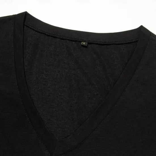 Sale OUKU Men's T Shirt Tee Top Short Sleeves V Neck Summer Plain Fashion Designer Basic Classic Style Vacation Street Going out Dark Grey Black White Top Tee for Men