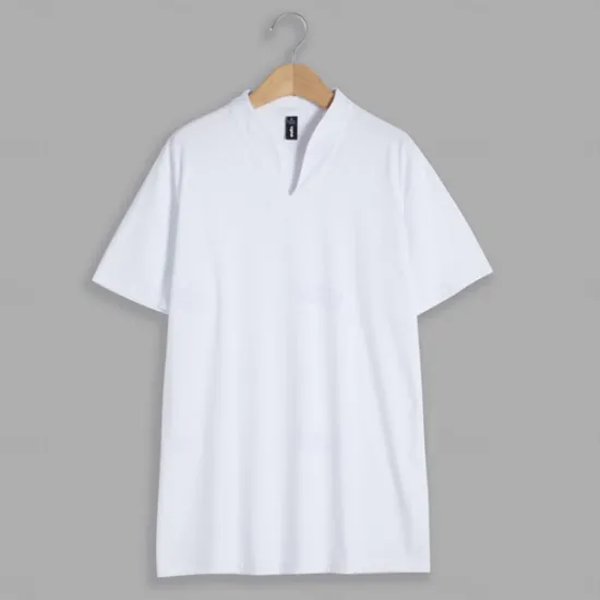 Hot OUKU Men's T Shirt Tee Top Short Sleeve V Neck Summer Plain Sports Fashion Lightweight V Neck Vacation Casual Holiday Light Blue Black White Top Tee for Men
