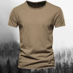Discount OUKU Men's T Shirt Tee Top Short Sleeves Crew Neck Summer Plain Fashion Designer Basic Classic Style Vacation Street Going out Black White Pink Top Tee for Men