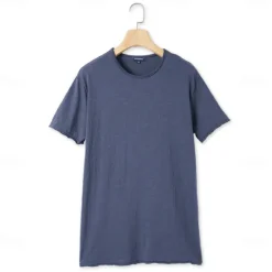 Discount OUKU Men's T Shirt Tee Top Short Sleeves Crew Neck Summer Plain Fashion Designer Basic Classic Style Vacation Street Going out Black White Pink Top Tee for Men