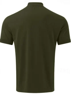 Clearance OUKU Men's T Shirt Tee Top Short Sleeves Turtleneck Summer Plain Fashion Designer Basic Knitting Vacation Street Going out Black White Brown Top Tee for Men