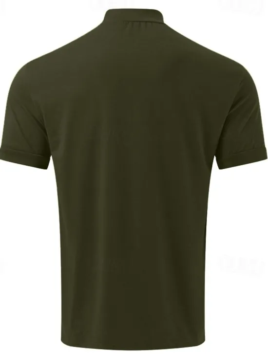 Clearance OUKU Men's T Shirt Tee Top Short Sleeves Turtleneck Summer Plain Fashion Designer Basic Knitting Vacation Street Going out Black White Brown Top Tee for Men