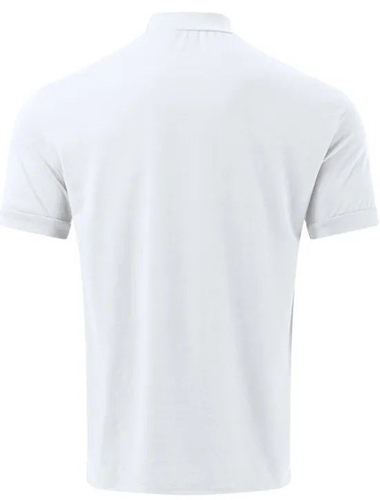 Clearance OUKU Men's T Shirt Tee Top Short Sleeves Turtleneck Summer Plain Fashion Designer Basic Knitting Vacation Street Going out Black White Brown Top Tee for Men