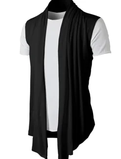 Best OUKU Men's T Shirt Undershirt Sleeveless Stand Collar Plain Vests Black Army Green Light Grey Top Tee for Men