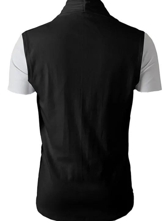 Best OUKU Men's T Shirt Undershirt Sleeveless Stand Collar Plain Vests Black Army Green Light Grey Top Tee for Men