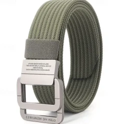 Discount OUKU Men's Tactical Belt Frame Buckle black red jumper Khaki Jumper Fashion Sporty Casual Daily