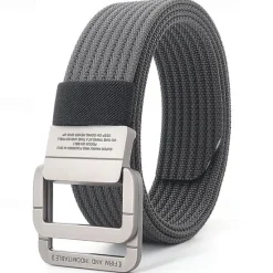 Discount OUKU Men's Tactical Belt Frame Buckle black red jumper Khaki Jumper Fashion Sporty Casual Daily