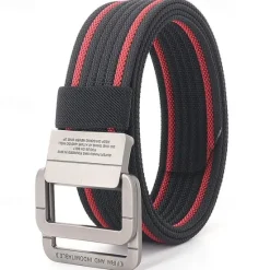 Discount OUKU Men's Tactical Belt Frame Buckle black red jumper Khaki Jumper Fashion Sporty Casual Daily