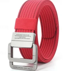 Discount OUKU Men's Tactical Belt Frame Buckle black red jumper Khaki Jumper Fashion Sporty Casual Daily
