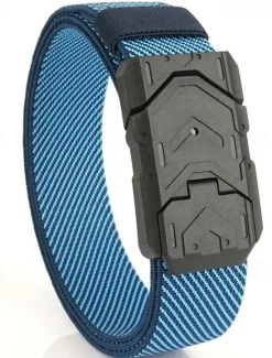 Hot OUKU Men's Tactical Belt Magnetic Buckle Belt Waist Belt Black Blue Nylon Durable Adjustable Plain Outdoor Daily