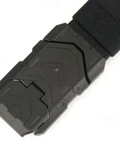 Hot OUKU Men's Tactical Belt Magnetic Buckle Belt Waist Belt Black Blue Nylon Durable Adjustable Plain Outdoor Daily