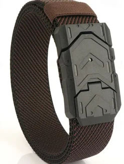 Hot OUKU Men's Tactical Belt Magnetic Buckle Belt Waist Belt Black Blue Nylon Durable Adjustable Plain Outdoor Daily