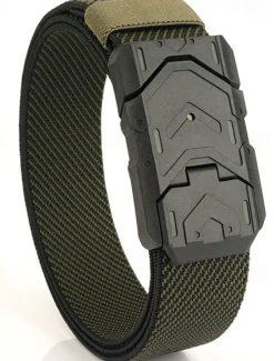Hot OUKU Men's Tactical Belt Magnetic Buckle Belt Waist Belt Black Blue Nylon Durable Adjustable Plain Outdoor Daily