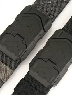 Hot OUKU Men's Tactical Belt Magnetic Buckle Belt Waist Belt Black Blue Nylon Durable Adjustable Plain Outdoor Daily