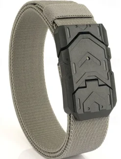 Hot OUKU Men's Tactical Belt Magnetic Buckle Belt Waist Belt Black Royal Blue Nylon Durable Adjustable Plain Outdoor Daily