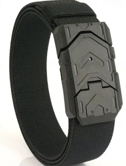 Hot OUKU Men's Tactical Belt Magnetic Buckle Belt Waist Belt Black Royal Blue Nylon Durable Adjustable Plain Outdoor Daily