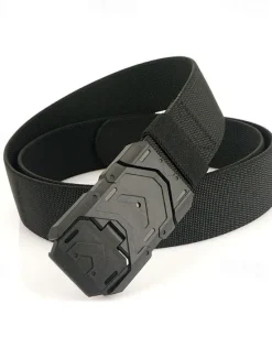 Hot OUKU Men's Tactical Belt Magnetic Buckle Belt Waist Belt Black Royal Blue Nylon Durable Adjustable Plain Outdoor Daily