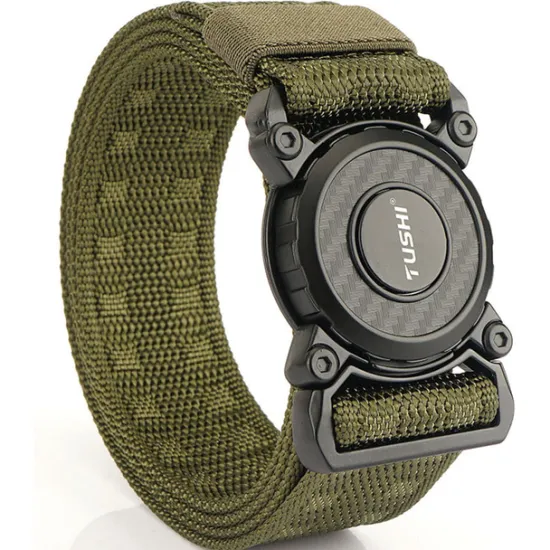 Hot OUKU Men's Tactical Belt Nylon Web Work Belt Black Blue Canvas Retro Traditional Plain Daily Wear Going out Weekend