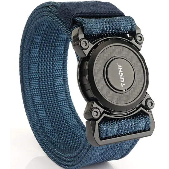Hot OUKU Men's Tactical Belt Nylon Web Work Belt Black Blue Canvas Retro Traditional Plain Daily Wear Going out Weekend