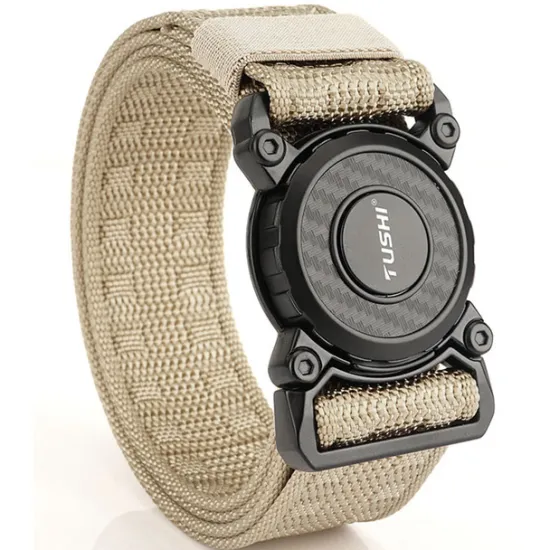 Hot OUKU Men's Tactical Belt Nylon Web Work Belt Black Blue Canvas Retro Traditional Plain Daily Wear Going out Weekend