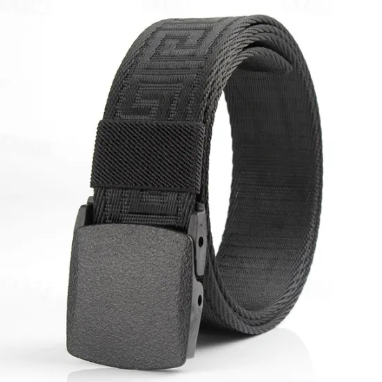 Sale OUKU Men's Tactical Belt Nylon Web Work Belt Black Kakhi Nylon Plain Daily Wear Going out Weekend