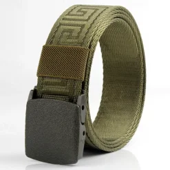 Sale OUKU Men's Tactical Belt Nylon Web Work Belt Black Kakhi Nylon Plain Daily Wear Going out Weekend