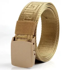 Sale OUKU Men's Tactical Belt Nylon Web Work Belt Black Kakhi Nylon Plain Daily Wear Going out Weekend