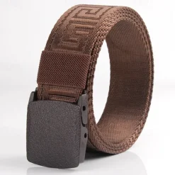 Sale OUKU Men's Tactical Belt Nylon Web Work Belt Black Kakhi Nylon Plain Daily Wear Going out Weekend