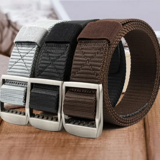 Online OUKU Men's Tactical Belt Nylon Web Work Belt Black Kakhi Nylon Alloy Plain Daily Wear Going out Weekend
