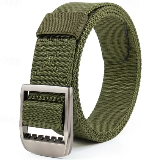Online OUKU Men's Tactical Belt Nylon Web Work Belt Black Kakhi Nylon Alloy Plain Daily Wear Going out Weekend