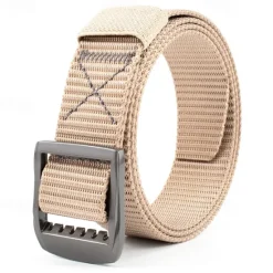 Online OUKU Men's Tactical Belt Nylon Web Work Belt Black Kakhi Nylon Alloy Plain Daily Wear Going out Weekend